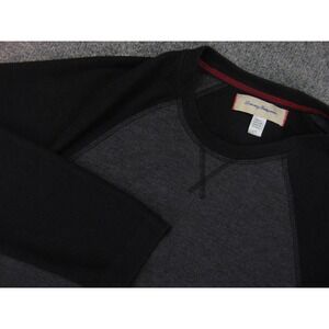 Tommy Bahama Shirt Mens Large Raglan Long Sleeve Black Gray Casual Sporty
